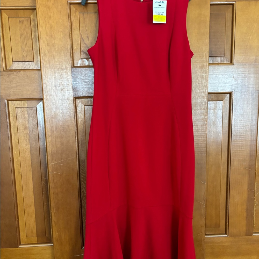 Calvin Klein Vibrant Red Midi Dress